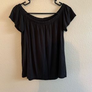 Black off the shoulder top